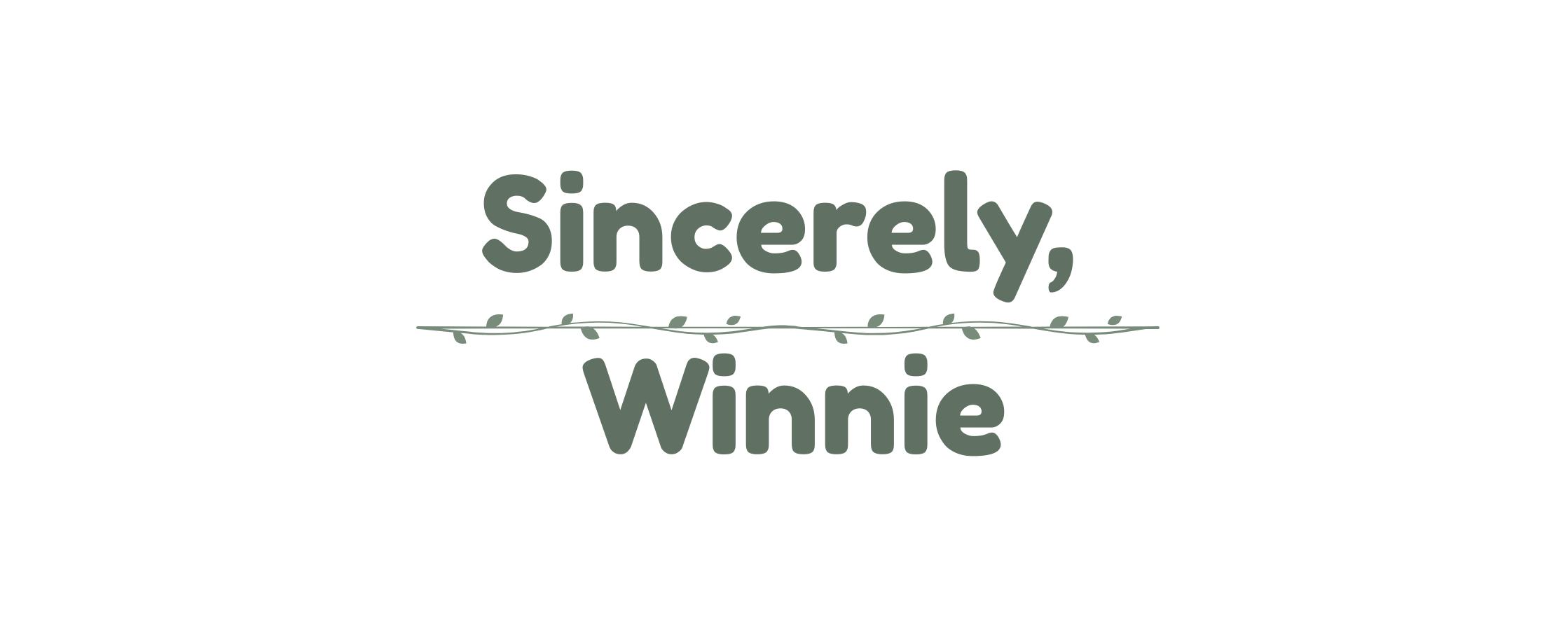 Sincerely, Winnie
